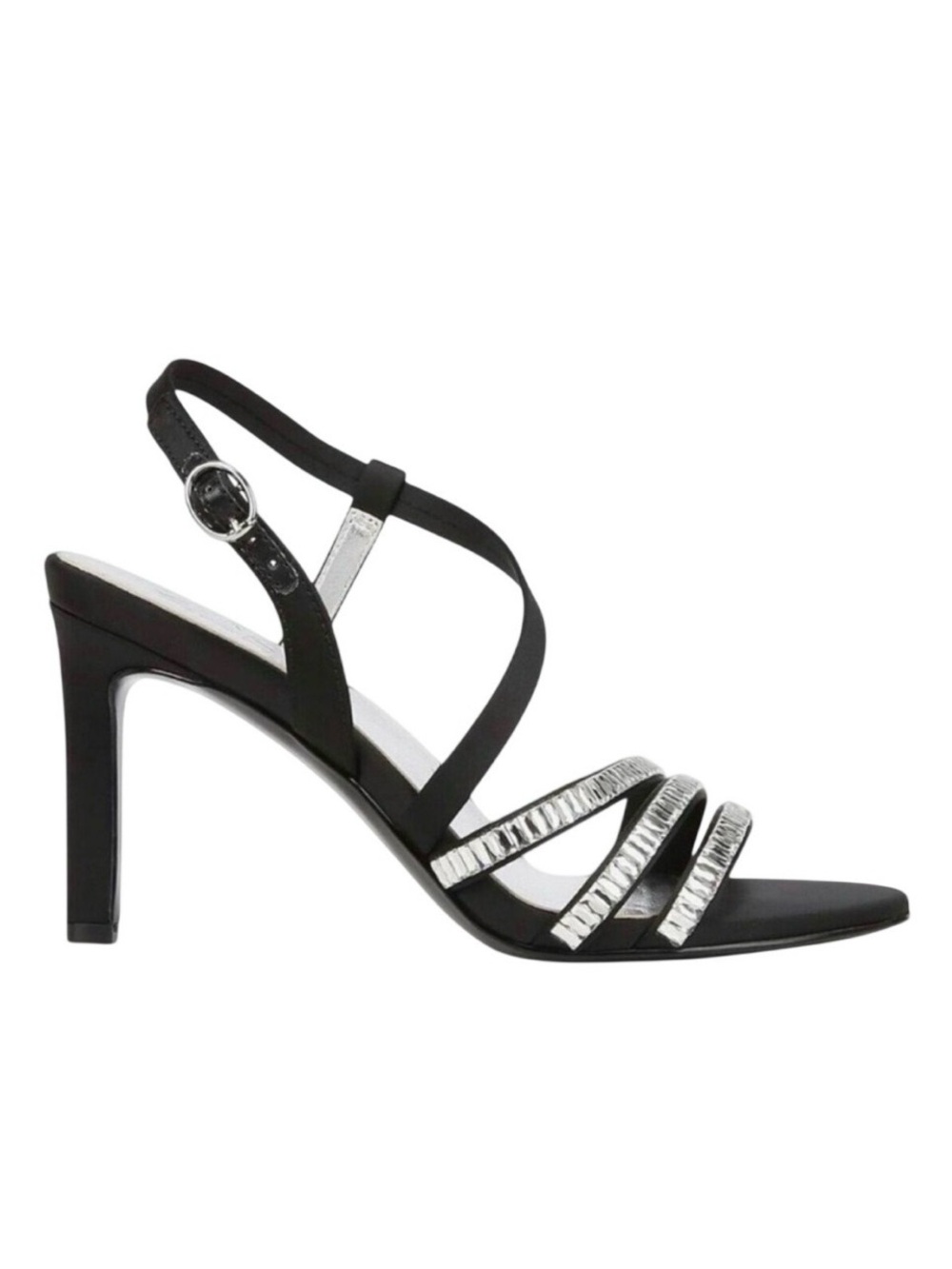 Naturalizer Kimberly 2 Rhinestone Strappy Heels | NWT | Black & Silver - Picture 3 of 9